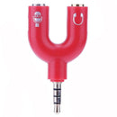 3.5mm Stereo Audio Jack Earphone Headphone 2 Way U Splitter Adapter A