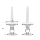Clear Glass Pillar Candle Holder, Dual Use Taper Candle Stand for Pillar or