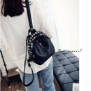 Small Women Backpacks Rivet Zipper Pu Leather Student Backpack Fashion Bag