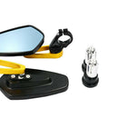 Motorcycle Handlebar Rearview Mirror, Universal, Yellow