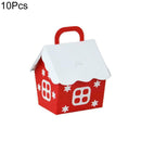 10 x Box Xmas Packaging Bag House Shape Gift Bags Christmas DIY Box Candy X4B3