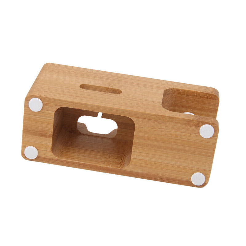 Bamboo Combo Table Charging Station Stand Holder Dock For