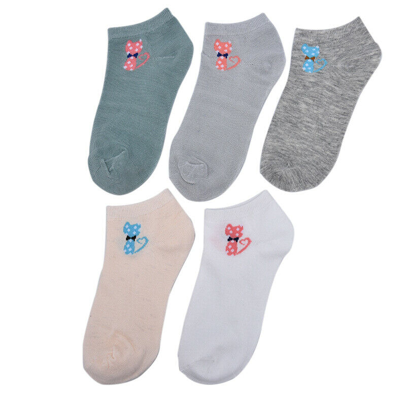Women Tie the cat Comfo rtable Cotton Sock Slippers Short Ankle  OZ