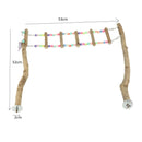 Natural Wood Bird Standing Climbing Ladder & PerchToy Set for Large Medium