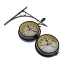 EU Style Double Sided Wall Bracket Clock Classic Mue Clock Decor Black