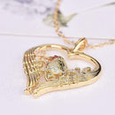 Love Heart Bird Necklace Bird on a Heart Shaped Tree Branch Nacklace A0M2 G Q7Z4