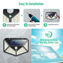 2pcs 100LED Solar Motion Sensor Wall Light Waterproof Yard Security Lamp Outdoor