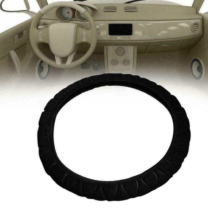 1* Car Steering Wheel Cover Anti-slip Elastic Breathable Microfiber T6W3