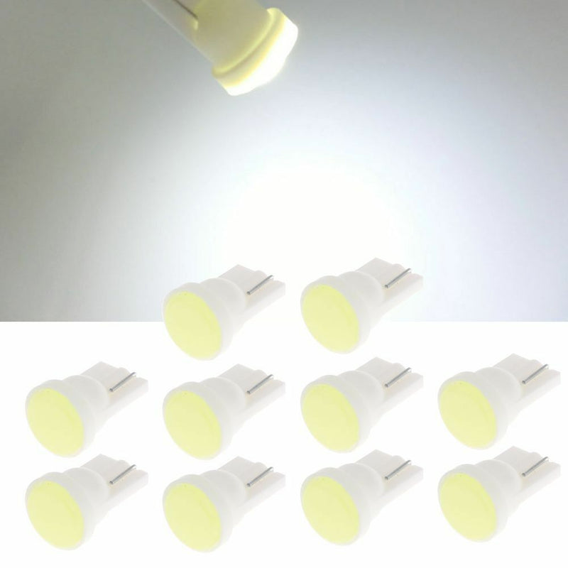 10x 12V Car Super Bright White 1 LED COB SMD T10 W5W Wedge Side Light Bulb Lamp