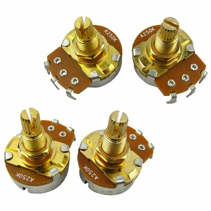 10Pcs Guitar Full Size Pots A250K L18Mm Shaft Audio Volume Taper Potentiome