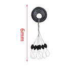 600 Pcs/100 Groups Fishing Bobber Stopper 6 In 1 Black Rubber Oval Float Sp