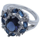 Gorgeous Aquamarine Wedding Engagement Women Ring Blue Size 10 R4R4