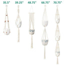 5-Pack Macrame Plant Hangers, Different Tiers, Handmade Cotton Rope Hanging