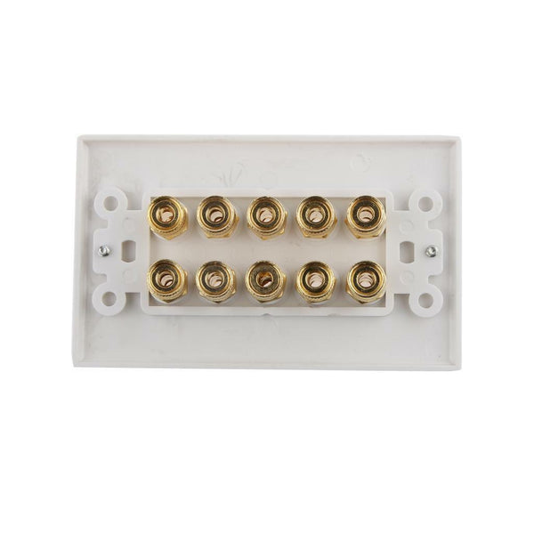 Audio 5 Speaker 10 Binding Post Banana Jack Wall Face Plate Panel 115x70mm