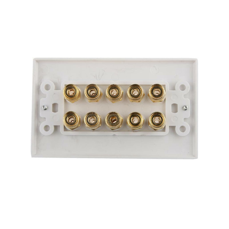 Audio 5 Speaker 10 Binding Post Banana Jack Wall Face Plate Panel 115x70mm