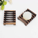 2Pcs Natural Wood Soap Tray Holder Dish Storage Bath Shower Plate Bathroom Wash