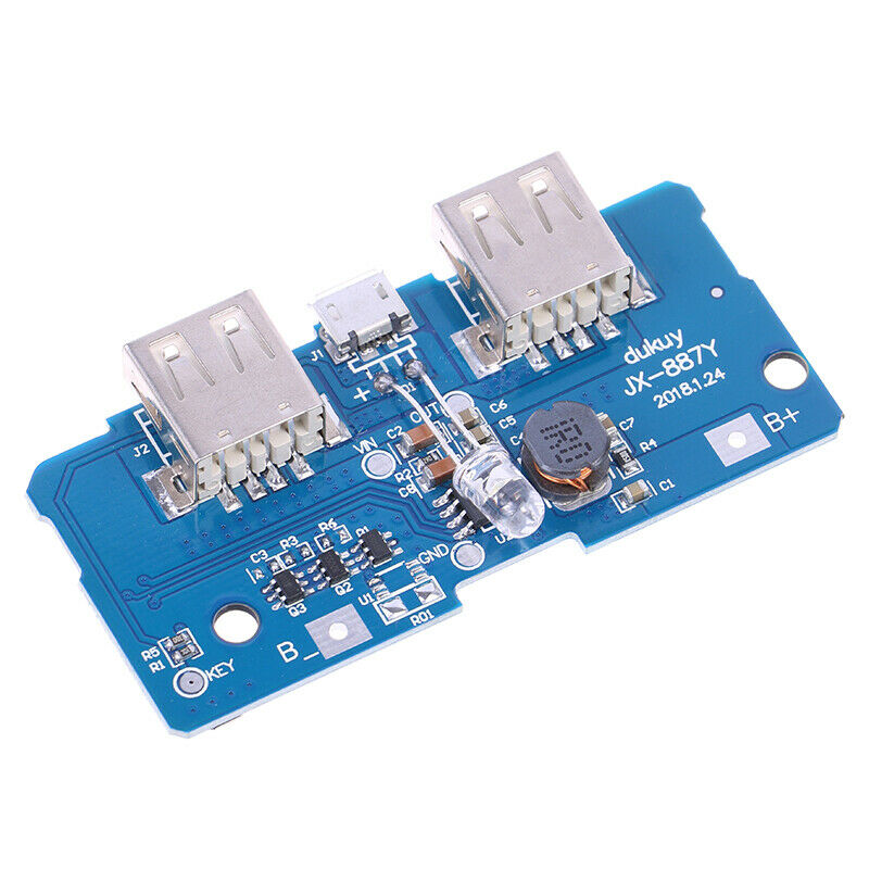 Dual Micro USB 3.7V to 5V 2A Boost Mobile Power Bank DIY Charger Step Up Boa Hn