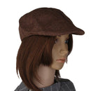 Vtg Mens Womens Beret Cap Cabbie Flat Peaked Newsboy Golf Driving Hat Brown