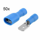 100x Blue Insulated Spade Electrical Wire Cable Connector Terminal Male / Female