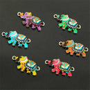 10Pcs Mini Colorful Enamel Elephant Connectors For DIY Bracelet Necklace Making