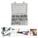 Stainless Steel 1 Ear Stepless Clips 5.8-21mm 128pcs/box Hose Clamp Assortment