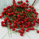 100X Artificial Red Holly Berry Christmas Decor On Wire Bundle Garland Wreath AU