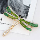 Enamel Dragonfly Brooch Crystal Collar Bridal Brooch Pin Women Jewelry Gift BX