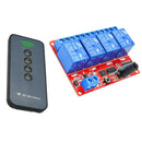 12V 4CH Relay 4-key Remote Control With Ring ON/OFF Switch 10m-30m Receiver