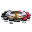Roulette Wheel Drinking Game with 12 Shot Glasses for Novelty Alcohol Party