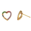 Fashion Cubic Zirconia Geometric Hollow Round Love Type Earring Bohemian Gi