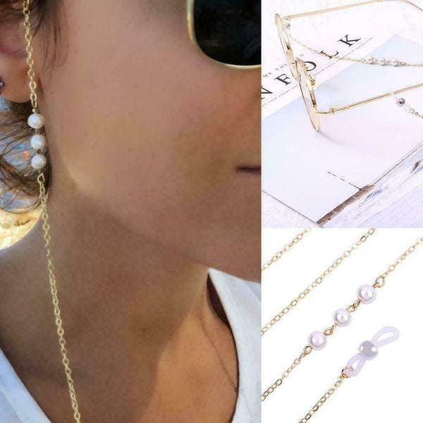 Sunglasses Round Beads Glasses Chain Rope Holder Neck Necklace Literary Eye K4Q8