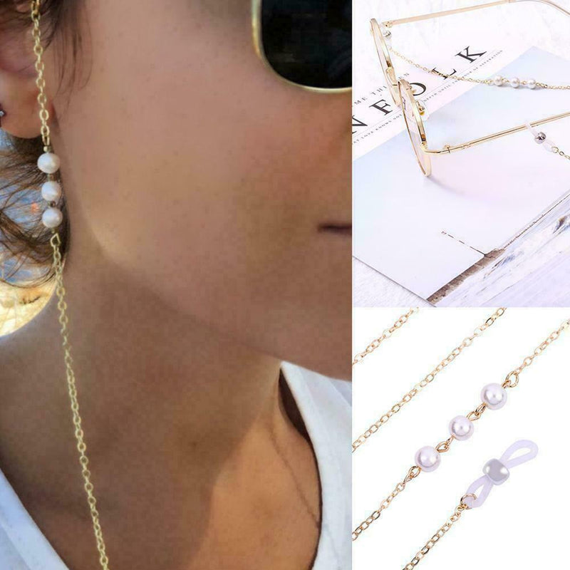 Sunglasses Round Beads Glasses Chain Rope Holder Neck Necklace Literary Eye K4Q8
