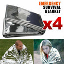 4x Space Blanket Thermal Thermo Foil Emergency Survival Camping Rescue First Aid