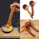 Kitchen Handle Wooden Bamboo Soup Spoon Utensil Cooking Catering Ladle Tableware