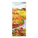Stamped Cross Stitch Kit, Needle Thread Sewing Kits with Cross Stitch,