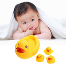 4PCS Baby Bathing Developmental Toys Water Floating Squeaky Rubber Ducks