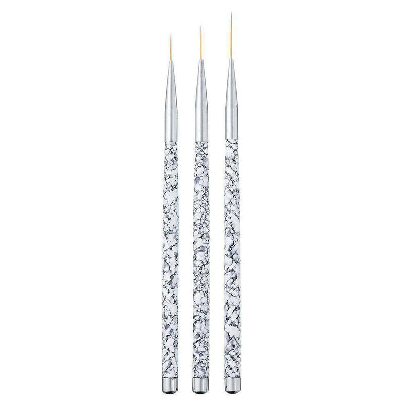 Nail Art Brush Liner Painting Drawing Flower Pen Marble Manicure Tools 3Pcs/Set