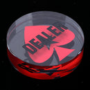 Transparent Red Heart Dealer Poker Chips Gambling Card Games Accessories 8cm