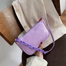 Alligator Pattern Handbag Women Leather Retro Totes Shoulder Bag (Purple)