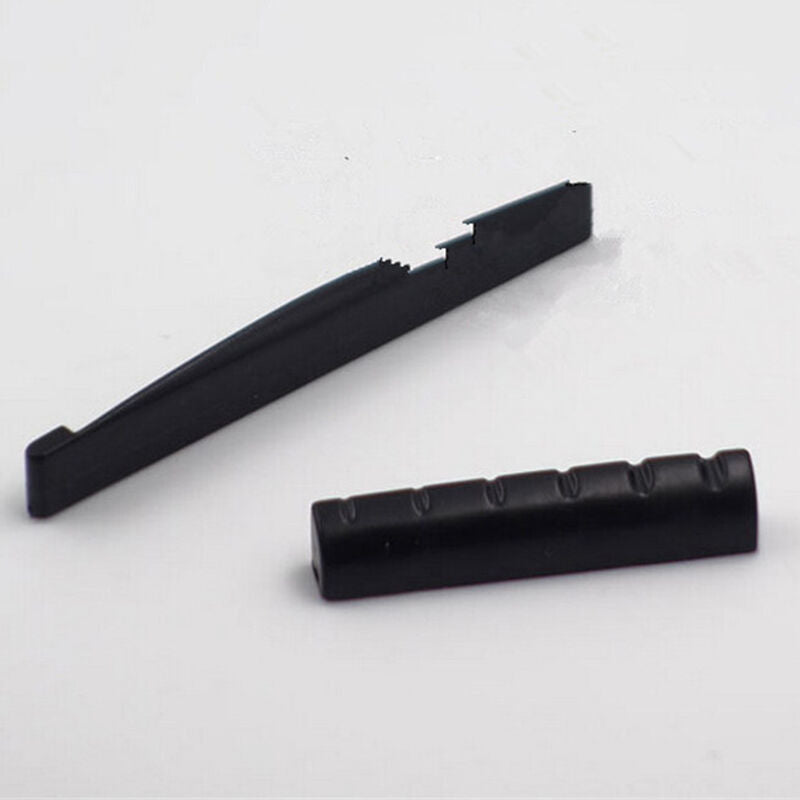 2Set Faux Buffalo Plastic Bridge Saddle for 6 String Acoustic Guitar Hot BlackJR