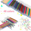 48pcs Fluorescent Gel Ink Pen Refills Watercolor Brush Colorful Stationery Neon