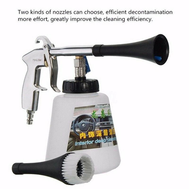High Pressure Air Pulse Car Cleaning Gun Interior Exterior Cleaner Brush EU P BX