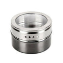 6 Pieces Magnetic Stainless Steel Spice Pot Herb Jar Storage Holder Cook SFP
