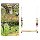Wooden Colorful Handmade Chicken Swing Toys for Large Birds Parrots Hens Macaw