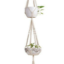 2Pcs Delicate Macrame Double Plant Hanger Indoor Outdoor Hanging Planter Wa