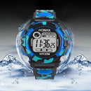 Multifunction Digital LED Quartz Alarm Date Sport Waterproof Watch (Blue)