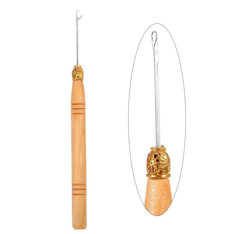 1 Set Hair Extension Tool Kit Plier Hook Pulling Needle 200Pc Micro-Silicon