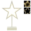 Star Shape LED Night Lamp White Frame Warm White Battery Power Xmas Decor