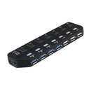 7 Port Super Speed 5Gbps USB 3.0+USB 2.0 HUB With Power Adapter For PC Tide Gift