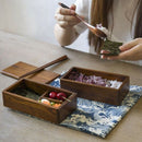 Natural Wooden Bento Lunch Boxes Double Layer Japanese Stackable Food Conta